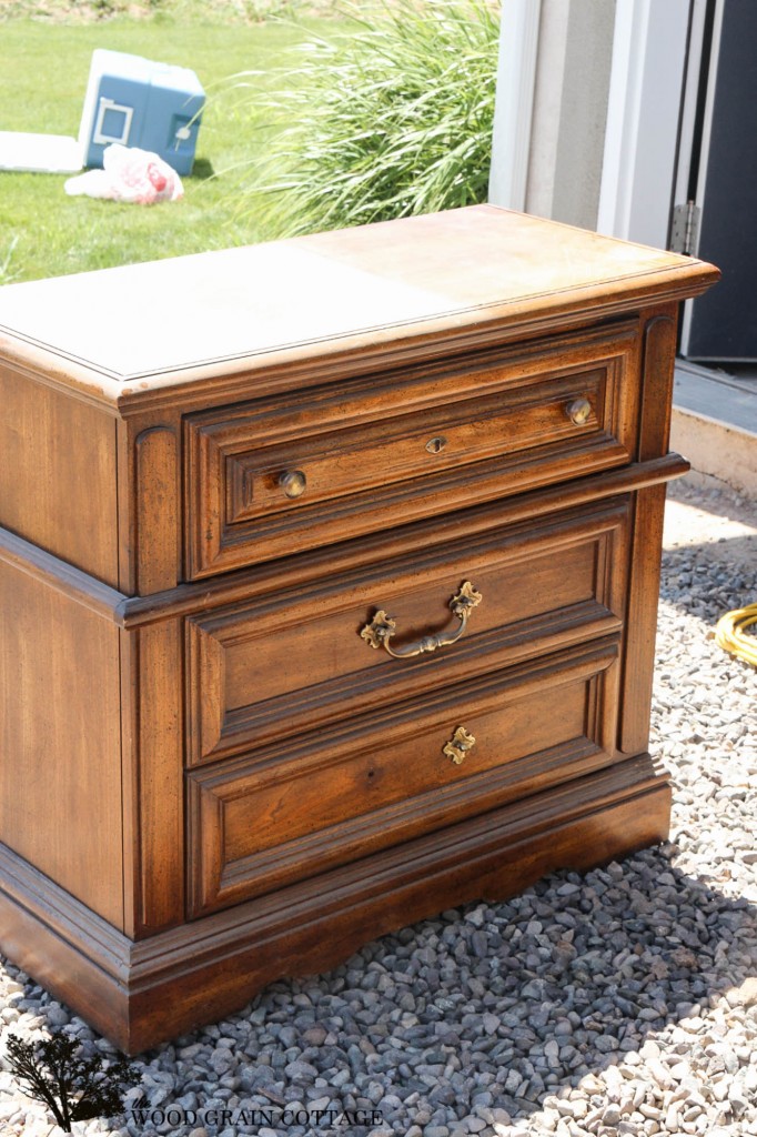 Bedroom Night Stand Makeover by The Wood Grain Cottage