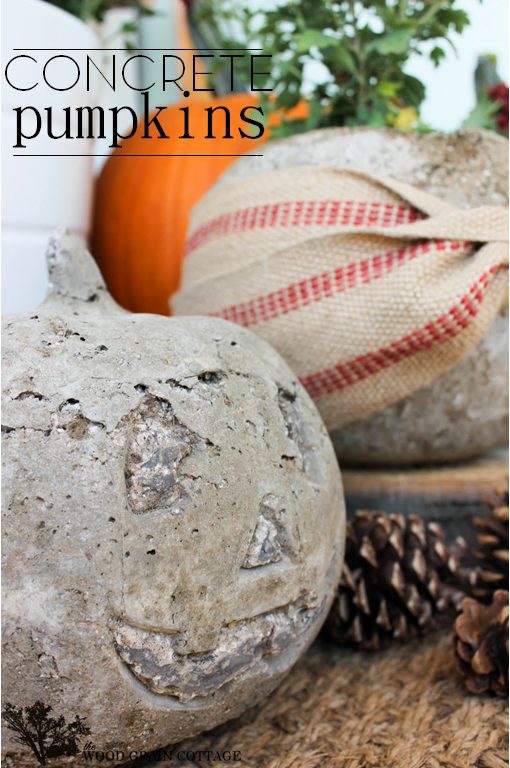 DIY Concrete Pumpkins by The Wood Grain Cottage