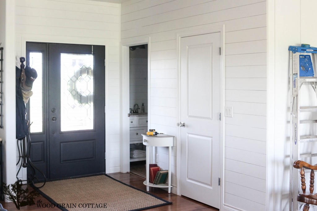 Entryway Wall Planking by The Wood Grain Cottage