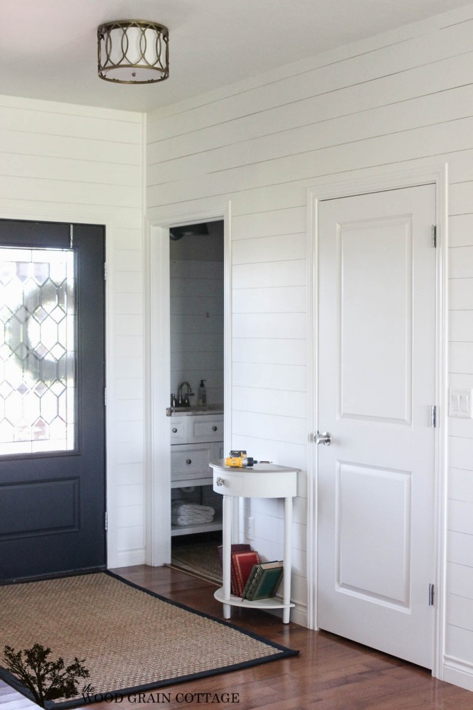 Entryway Wall Planking by The Wood Grain Cottage
