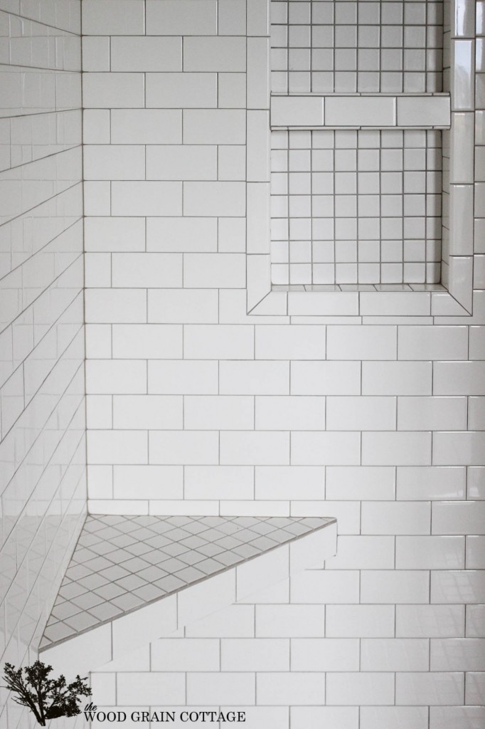 New Master Bathroom Tile by The Wood Grain Cottage 