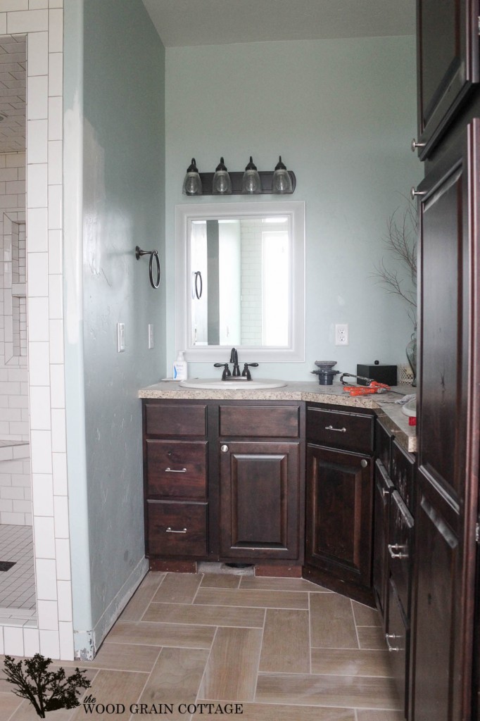 New Master Bathroom Tile by The Wood Grain Cottage