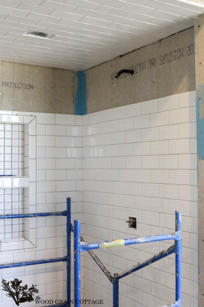 New Master Bathroom Tile by The Wood Grain Cottage 