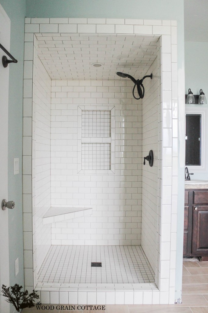 New Master Bathroom Tile by The Wood Grain Cottage