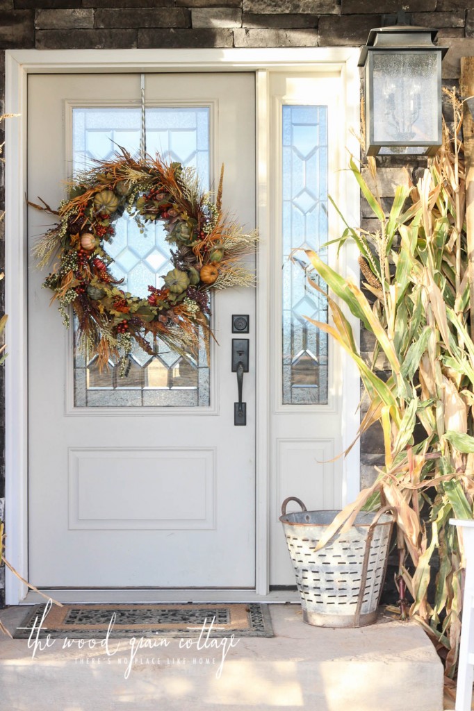 Simple Fall Front Porch Decorating by The Wood Grain Cottage