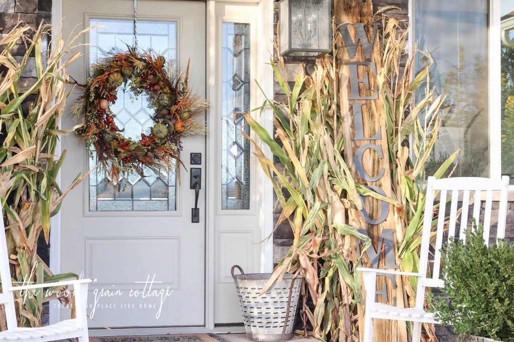 Simple Fall Front Porch Decorating by The Wood Grain Cottage