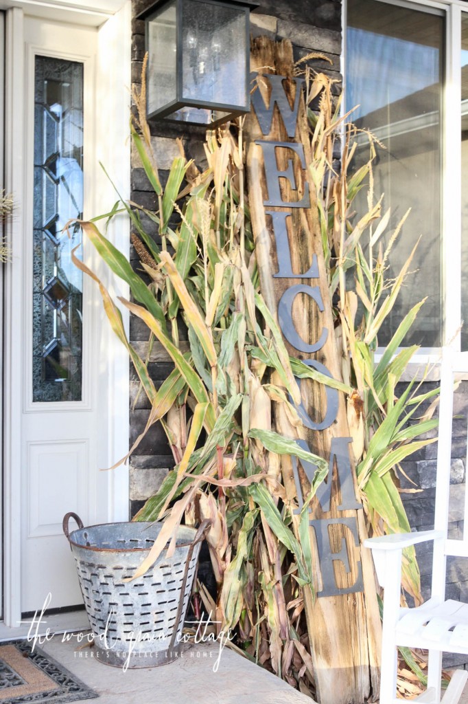 Simple Fall Front Porch Decorating by The Wood Grain Cottage