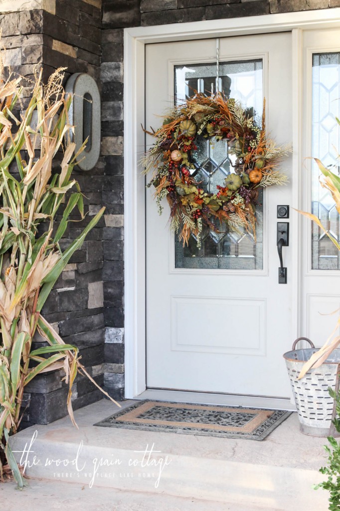 Simple Fall Front Porch Decorating by The Wood Grain Cottage