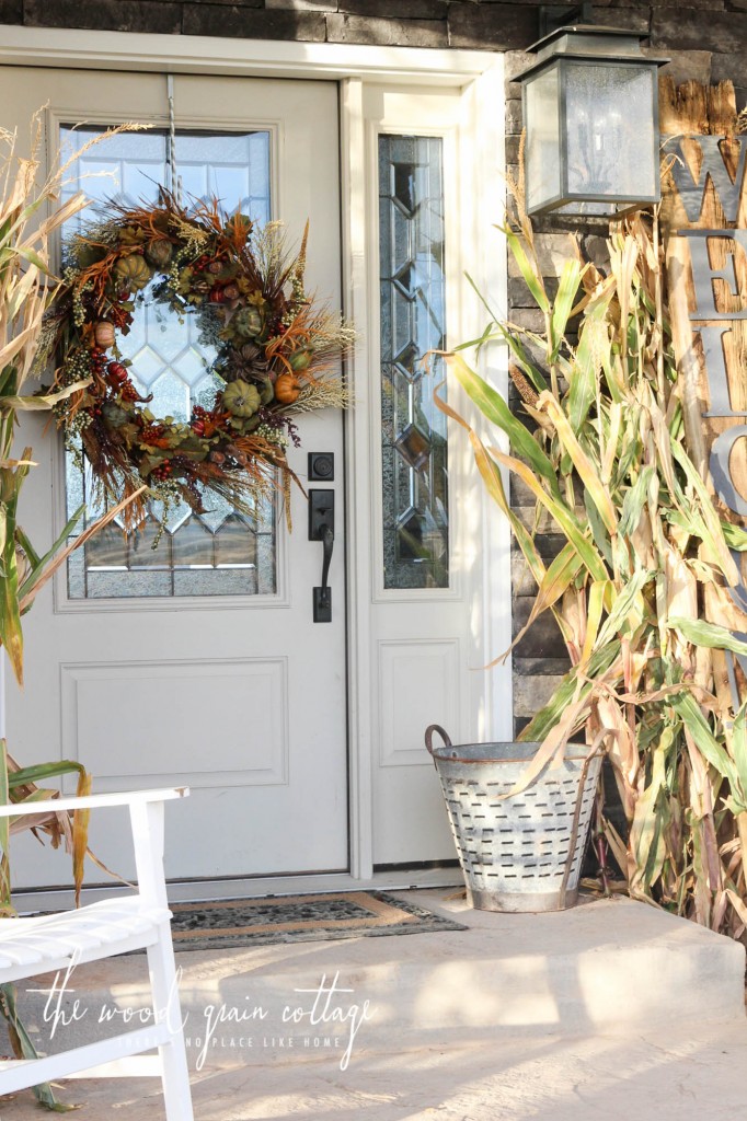 Simple Fall Front Porch Decorating by The Wood Grain Cottage