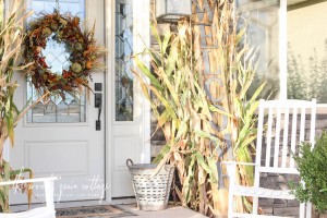 Simple Fall Front Porch Decorating by The Wood Grain Cottage