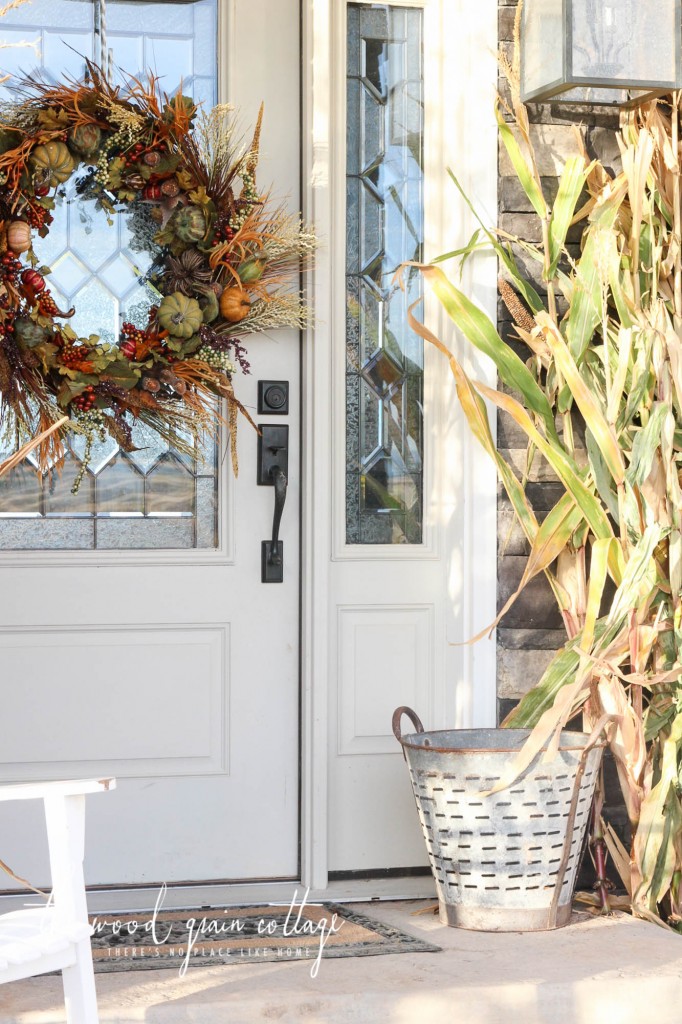 Simple Fall Front Porch Decorating by The Wood Grain Cottage