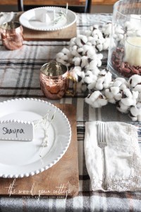 Simple Thanksgiving Table Setting by The Wood Grain Cottage