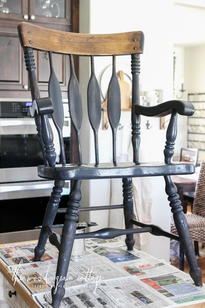 Black Dining Room Chair Makeover by The Wood Grain Cottage