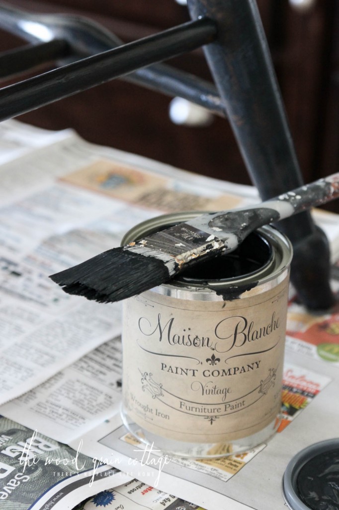 Black Dining Room Chair Makeover by The Wood Grain Cottage