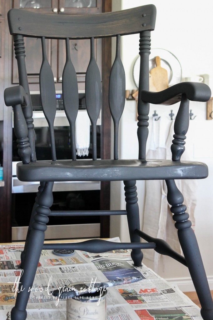 Black Dining Room Chair Makeover by The Wood Grain Cottage