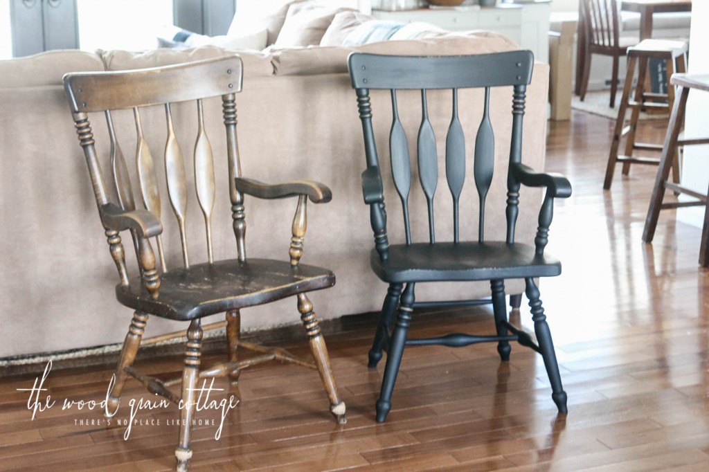 Black Dining Room Chair Makeover by The Wood Grain Cottage