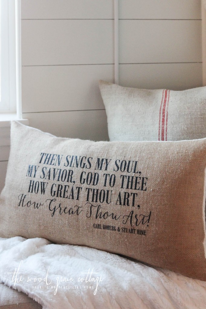 How Great Thou Art Pillow Handmade by The Wood Grain Cottage