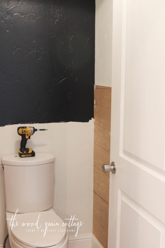 Planking In The Master Bathroom by The Wood Grain Cottage