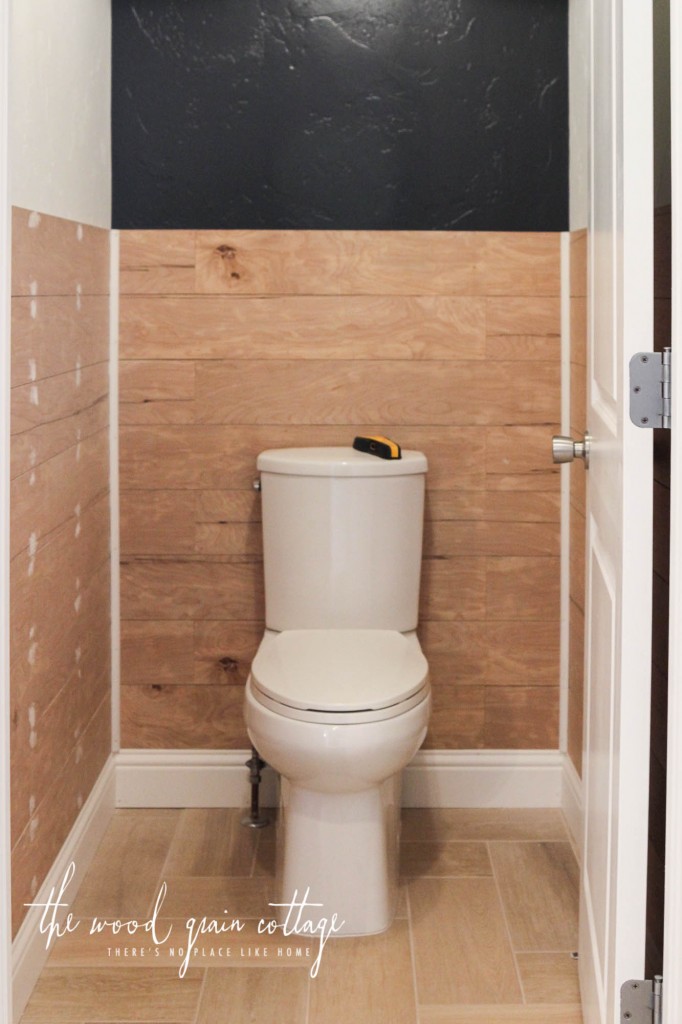 Planking In The Master Bathroom by The Wood Grain Cottage