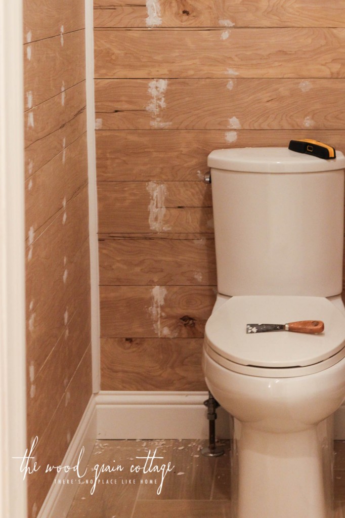 Planking In The Master Bathroom by The Wood Grain Cottage