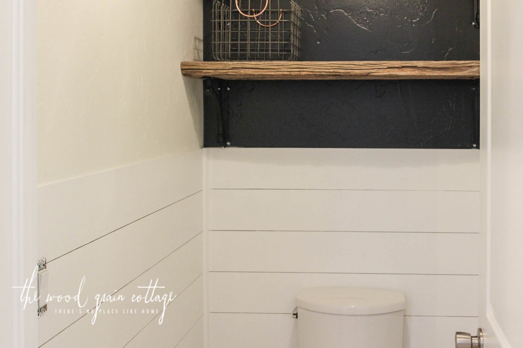 Planking In The Master Bathroom by The Wood Grain Cottage