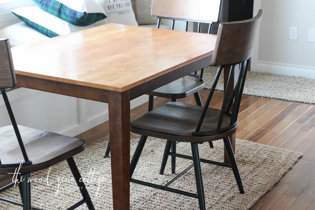 Breakfast Nook Table Makeover by The Wood Grain Cottage