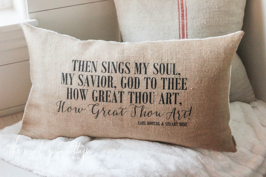 How Great Thou Art Pillow Handmade by The Wood Grain Cottage