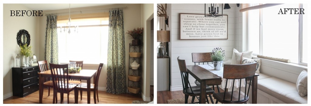 Breakfast Nook Before & After by The Wood Grain Cottage