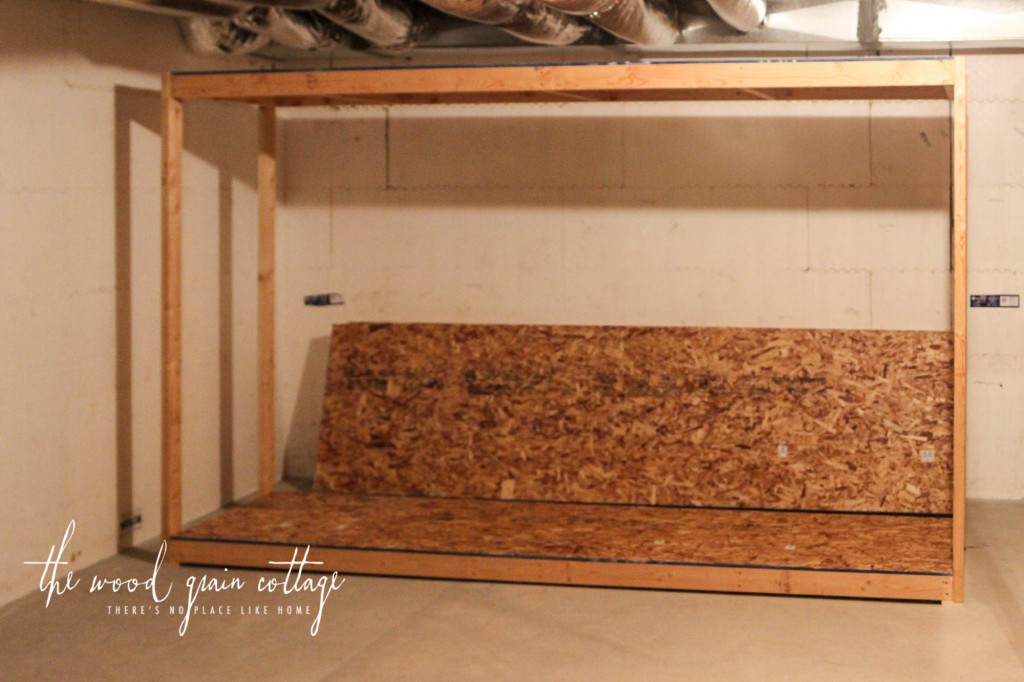 DIY Basement Shelving by The Wood Grain Cottage