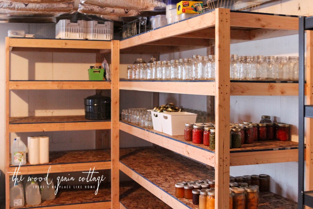 DIY Basement Shelving by The Wood Grain Cottage