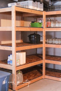 DIY Basement Shelving by The Wood Grain Cottage