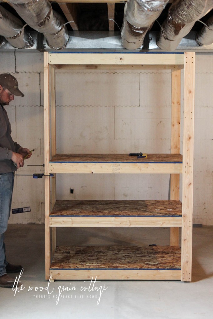 DIY Basement Shelving by The Wood Grain Cottage