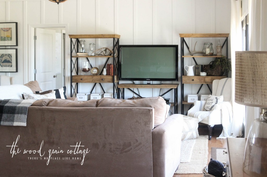 New Living Room Shelving by The Wood Grain Cottage