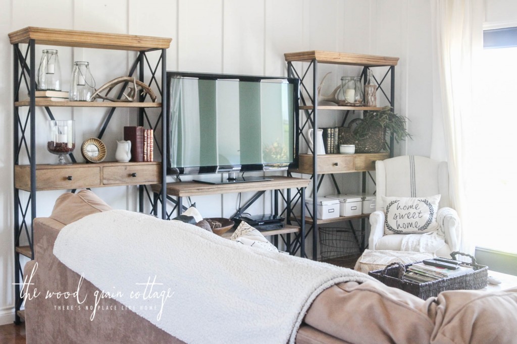 New Living Room Shelving by The Wood Grain Cottage