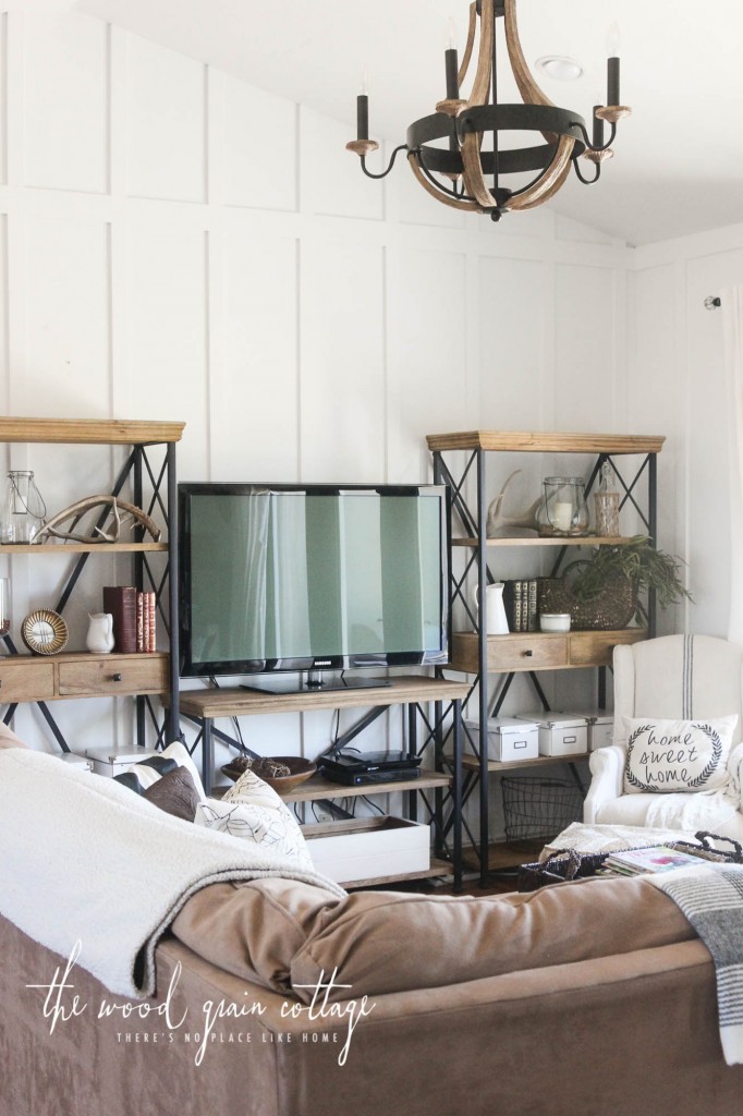 New Living Room Shelving by The Wood Grain Cottage