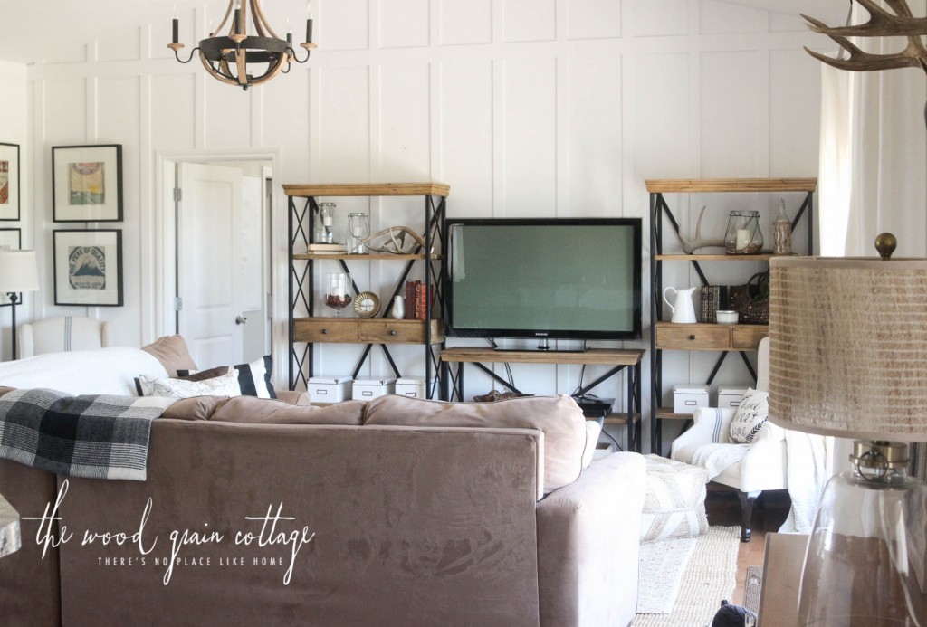 New Living Room Shelving by The Wood Grain Cottage