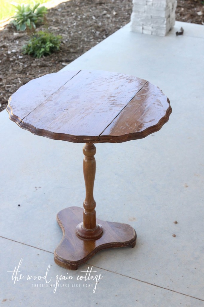 Fold Up Side Table Makeover by The Wood Grain Cottage