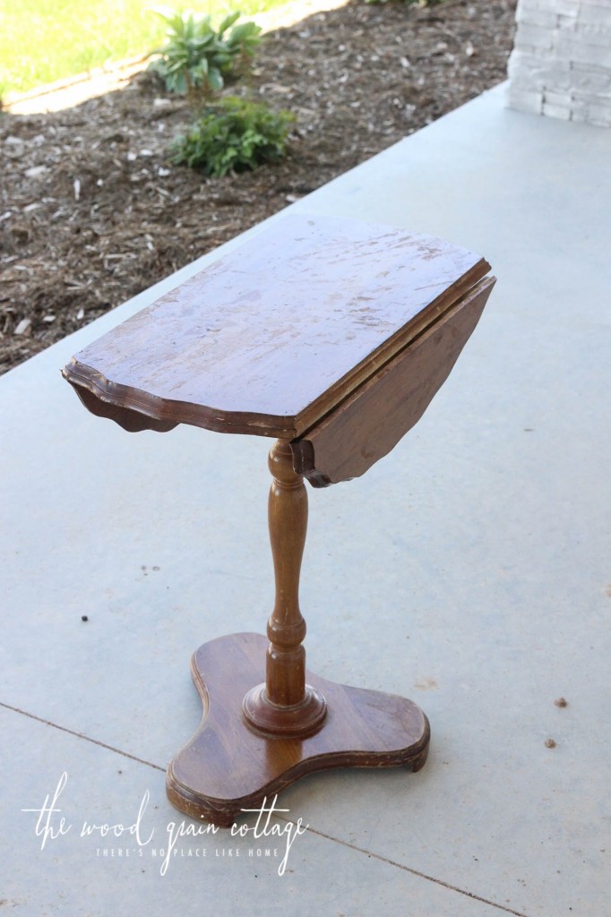 Fold Up Side Table Makeover by The Wood Grain Cottage