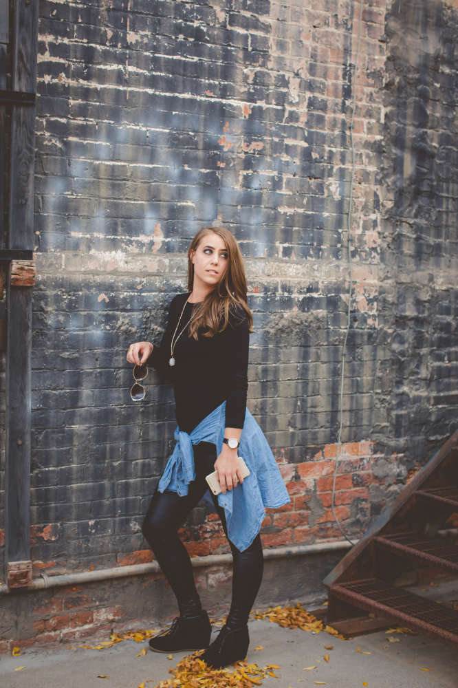 Fashion Friday: Denim & Leather by The Wood Grain Cottage