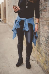 Fashion Friday: Denim & Leather by The Wood Grain Cottage