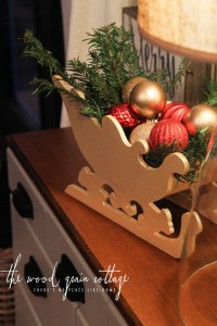 Gold Sleigh Makeover by The Wood Grain Cottage