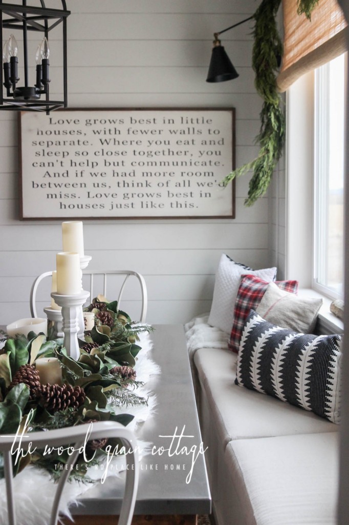 Decorating Our Breakfast Nook Table For Christmas by The Wood Grain Cottage