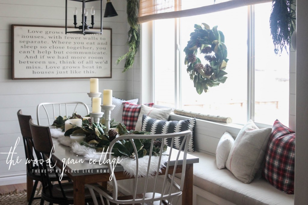 Decorating Our Breakfast Nook Table For Christmas by The Wood Grain Cottage