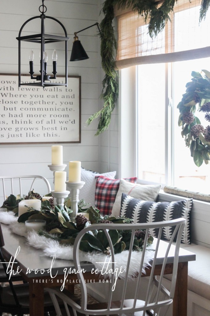 Decorating Our Breakfast Nook Table For Christmas by The Wood Grain Cottage