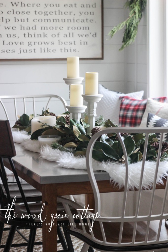 Decorating Our Breakfast Nook Table For Christmas by The Wood Grain Cottage