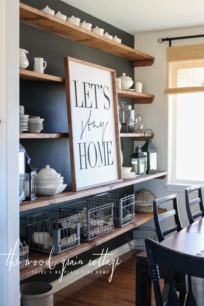 Moody Dining Room Shelves by The Wood Grain Cottage