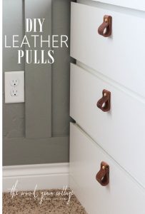 DIY Leather Pulls by The Wood Grain Cottage