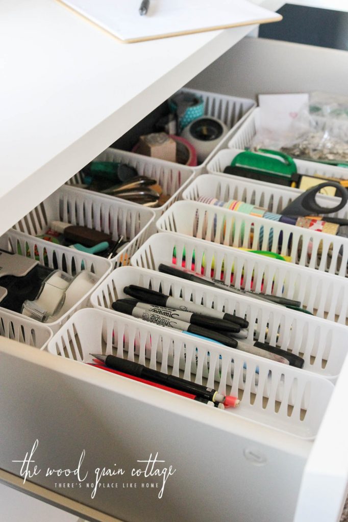 How To Organize Desk Drawers... The Cheap Way by The Wood Grain Cottage