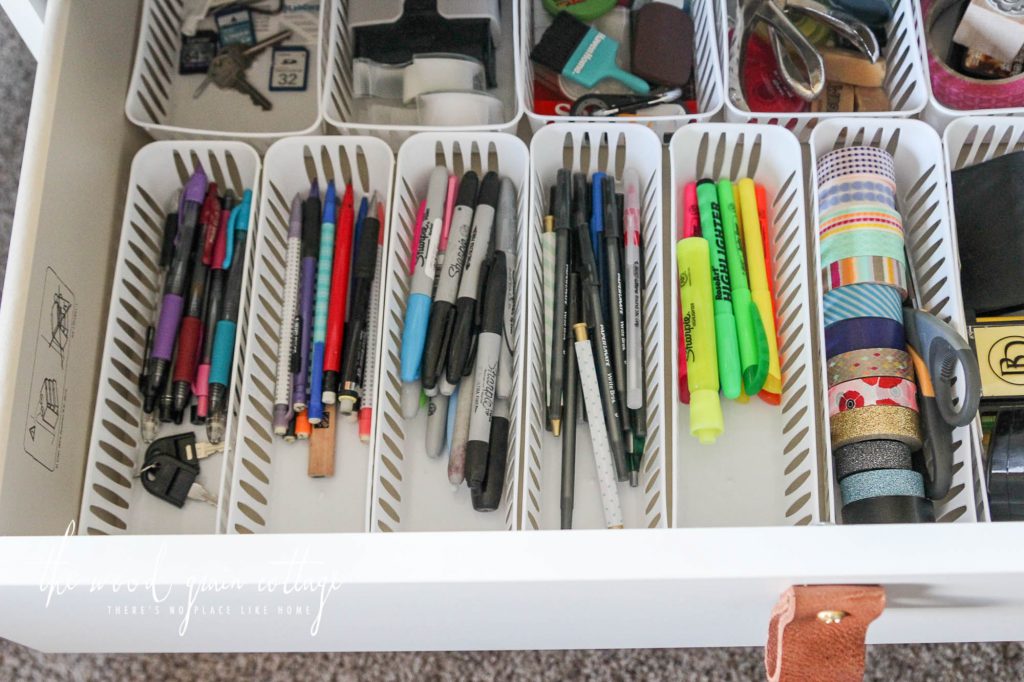 How To Organize Desk Drawers... The Cheap Way by The Wood Grain Cottage