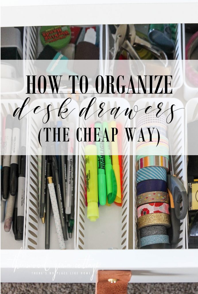 How To Organize Desk Drawers... The Cheap Way by The Wood Grain Cottage